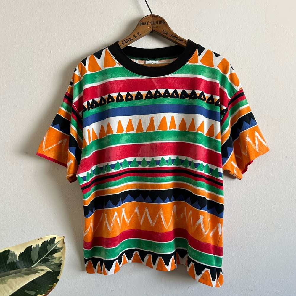 Vintage Benetton Tribal Print Tee - Picture 3 of 9